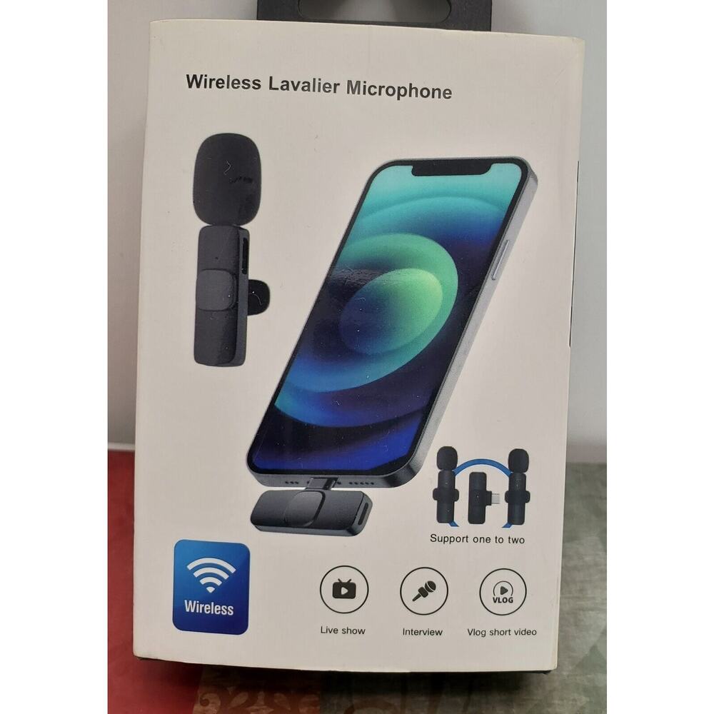 PQRQP Wireless Lavalier Microphone for iPhone iPad Wireless Bluetooth One To Two